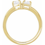 14K Yellow 1 CTW Lab-Grown Diamond Two-Stone Ring