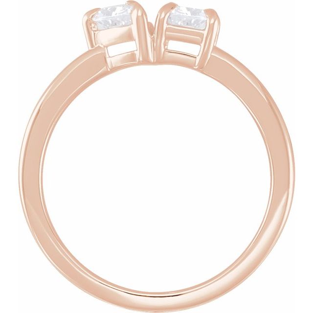 14K Rose 1 CTW Lab-Grown Diamond Two-Stone Ring