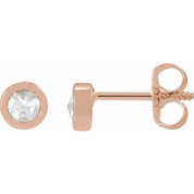 14K Rose 1/5 CTW Rose-Cut Natural Diamond  Stud Earrings