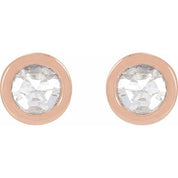 14K Rose 1/5 CTW Rose-Cut Natural Diamond  Stud Earrings