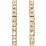 14K Yellow 2 CTW Natural Diamond 27.7 mm Hoop Earrings