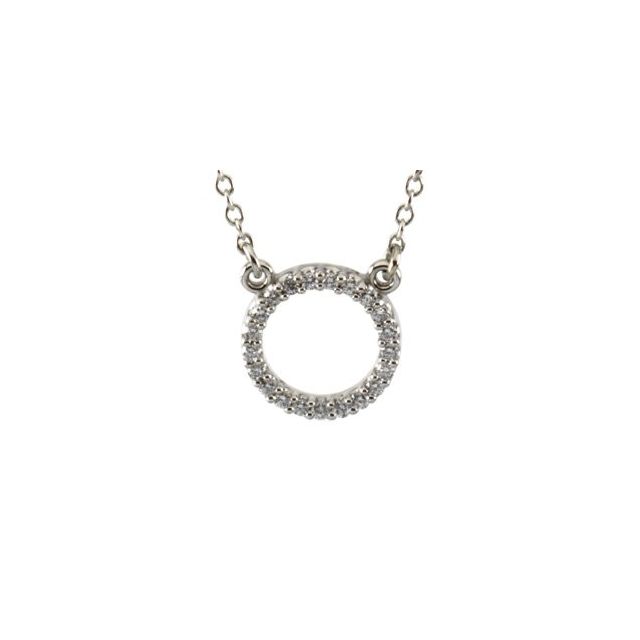 Platinum 1/10 CTW Natural Diamond Circle 16" Necklace