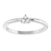 14K White .04 CTW Natural Diamond Cluster Ring