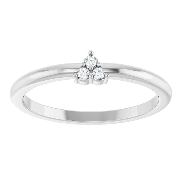 14K White .04 CTW Natural Diamond Cluster Ring