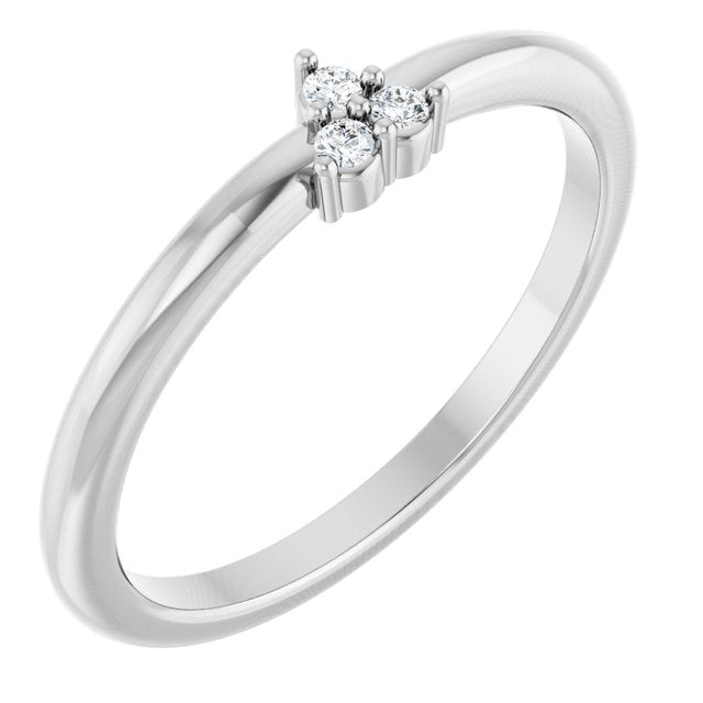14K White .04 CTW Natural Diamond Cluster Ring