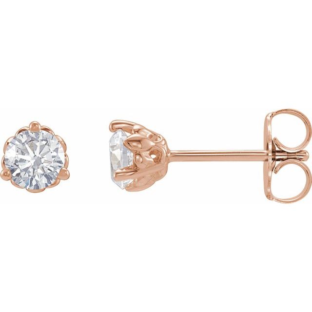 14K Rose Gold 1/2 CTW Lab-Grown Diamond Fleur-de-Lis Earrings - LG121