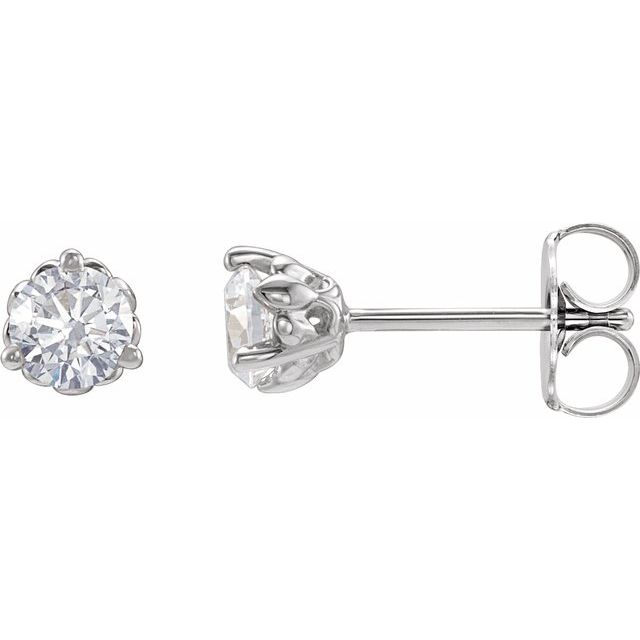 14K White 1/2 CTW Lab-Grown Diamond Fleur-de-Lis Earrings - LG122