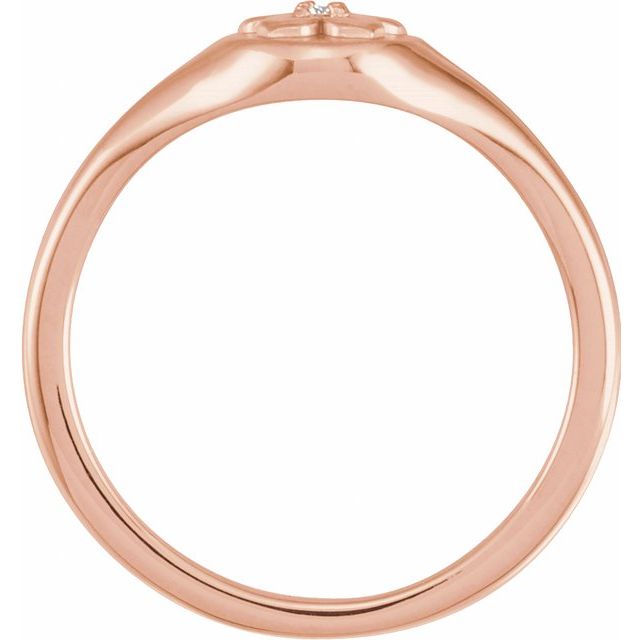 14K Rose .015 CT Natural Diamond Floral Ring