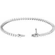 14k Diamond Three Prong Tennis Bracelet 7 1/4" Line Length