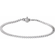 14k Diamond Three Prong Tennis Bracelet 7 1/4" Line Length
