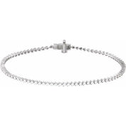 14k Diamond Three Prong Tennis Bracelet 7 1/4" Line Length