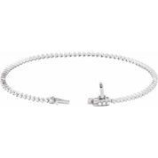 14k Diamond Three Prong Tennis Bracelet 7 1/4" Line Length
