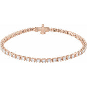 14K Rose 2 1/2 CTW Lab-Grown Diamond 7" Line Bracelet