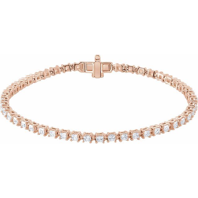 14K Rose 2 1/2 CTW Lab-Grown Diamond 7" Line Bracelet