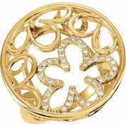 14K Yellow 1/5 CTW Natural Diamond Floral Ring