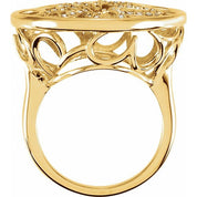 14K Yellow 1/5 CTW Natural Diamond Floral Ring