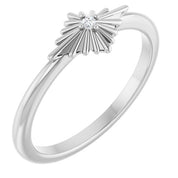 Sterling Silver .015 CT Natural Diamond Star Ring