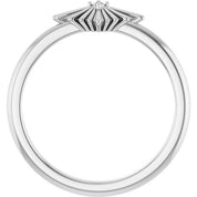 Sterling Silver .015 CT Natural Diamond Star Ring