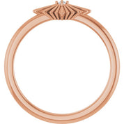 14K Rose .015 CT Natural Diamond Star Ring