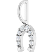 Sterling Silver 1/8 CTW Natural Diamond Horseshoe Charm/Pendant