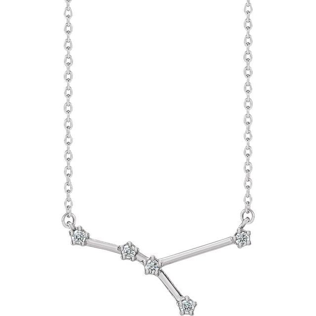 14K 1/8 CTW Natural Diamond Cancer Necklace 16-18"