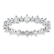 Platinum 1 CTW Natural Diamond Eternity Band Size 7