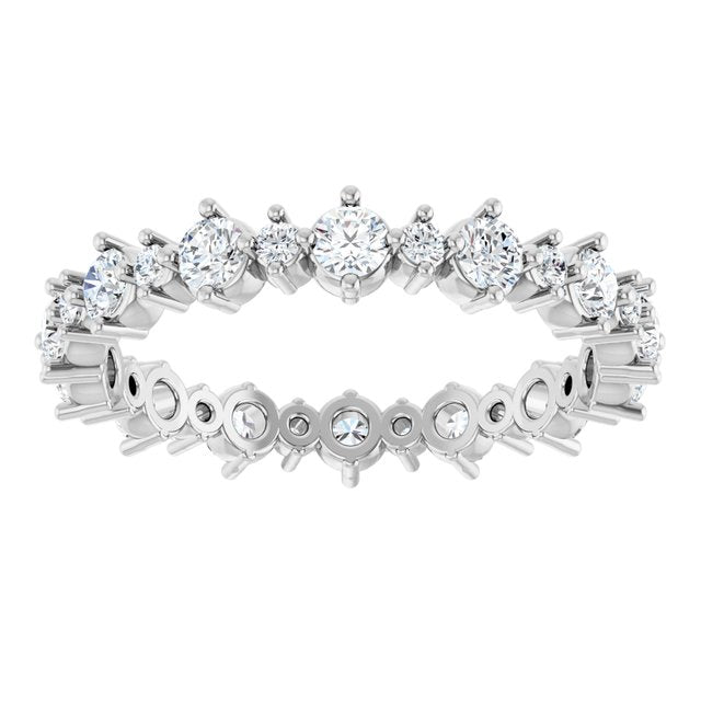 Platinum 1 CTW Natural Diamond Eternity Band Size 7