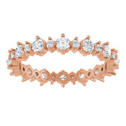 14K Rose 1 CTW Natural Diamond Eternity Band Size 7