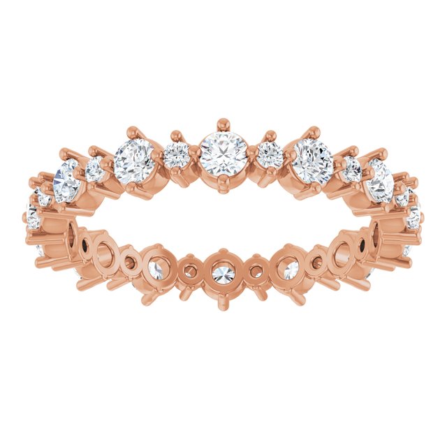 14K Rose 1 CTW Natural Diamond Eternity Band Size 7