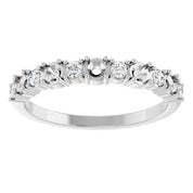 Sterling Silver 5-Stone 1/5 CTW Natural Diamond Semi-Set Family Stackable Ring