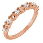 14K Rose 5-Stone 1/5 CTW Natural Diamond Semi-Set Family Stackable Ring