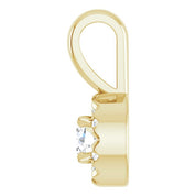 14K Yellow 3 mm Natural White Sapphire & .03 CTW Natural Diamond Halo-Style Pendant