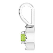 Sterling Silver 3 mm Natural Peridot & .03 CTW Natural Diamond Halo-Style Pendant