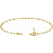 14k Diamond Three Prong Tennis Bracelet 7 1/4" Line Length