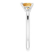 Sterling Silver Natural Citrine Heart Solitaire Ring