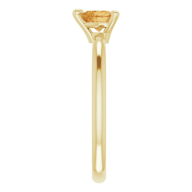14K Yellow Natural Citrine Heart Solitaire Ring