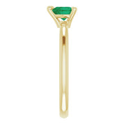 14K Yellow Lab-Grown Emerald Heart Solitaire Ring
