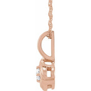 14K Rose 1/5 CT Natural Diamond Knot 18" Necklace