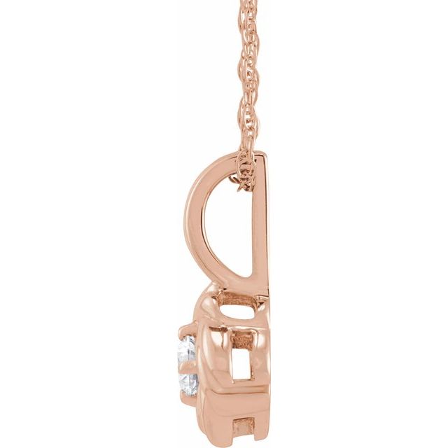 14K Rose 1/6 CT Natural Diamond Knot 18" Necklace