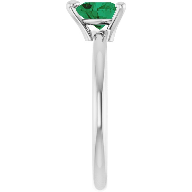 Platinum Lab-Grown Emerald Heart Solitaire Ring