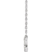 14K White .08 CTW Natural Diamond Lowercase Initial E 16" Necklace
