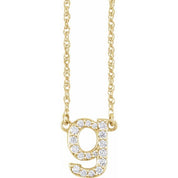 14K Yellow 1/6 CTW Natural Diamond Lowercase Initial G 16" Necklace