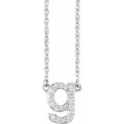 14K White 1/6 CTW Natural Diamond Lowercase Initial G 16" Necklace