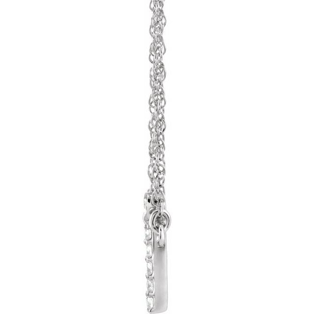 14K White .07 CTW Natural Diamond Lowercase Initial I 16" Necklace