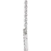 14K White .06 CTW Natural Diamond Lowercase Initial J 16" Necklace