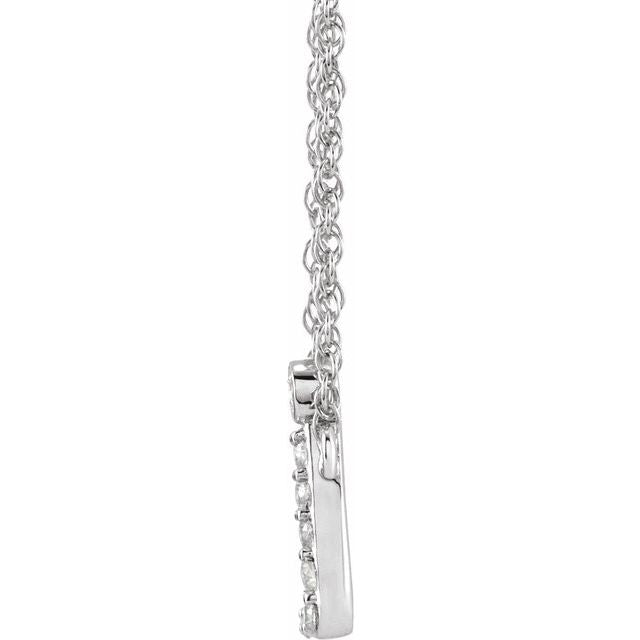14K White .06 CTW Natural Diamond Lowercase Initial J 16" Necklace