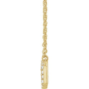14K Yellow 1/6 CTW Natural Diamond Lowercase Initial M 16" Necklace
