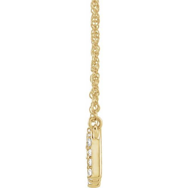 14K Yellow 1/6 CTW Natural Diamond Lowercase Initial M 16" Necklace