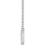 14K White 1/6 CTW Natural Diamond Lowercase Initial M 16" Necklace