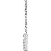 14K White 1/10 CTW Natural Diamond Lowercase Initial N 16" Necklace